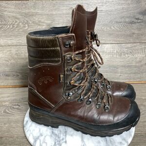 Schnees Boots Mens 8.5 Brown Leather Event Lace Up Heavy Steel Toe Hunting Tough